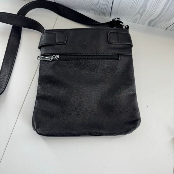 Exotic Cat Black Rhinestone Fun & Flirty Crossbody Purse Polka dot interior - Picture 3 of 7